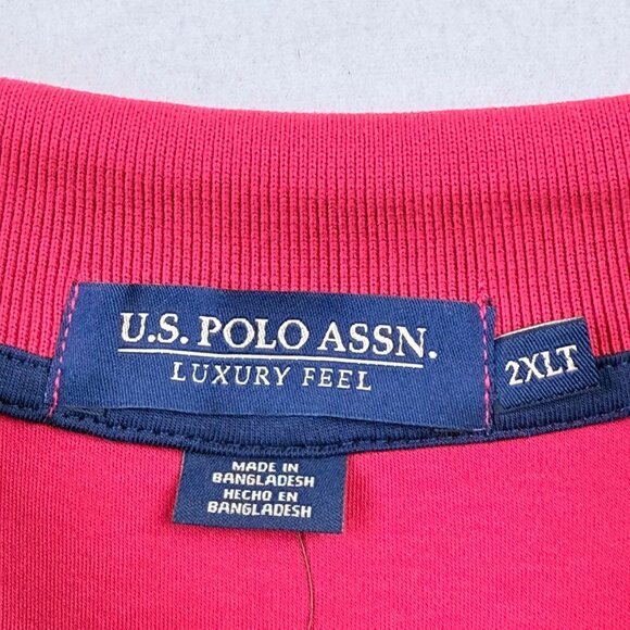 U.S. Polo Assn. Men's Short Sleeve Pink Luxury Feel Polo Shirt Size 2XLT Cotton - Picture 6 of 9